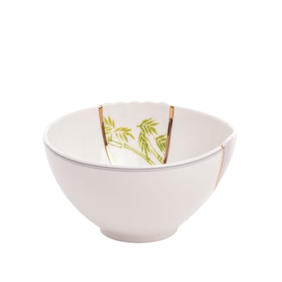 seletti - bol kintsugi en céramique, or couleur blanc 23.63 x 6 cm designer marcantonio made in design