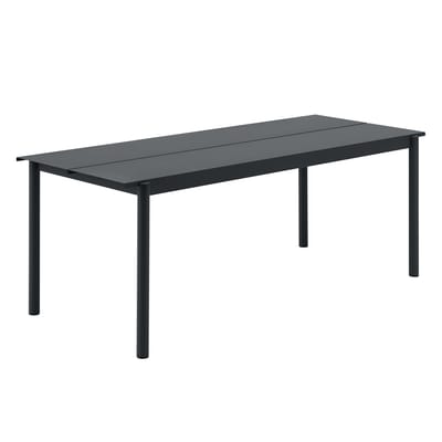 Table rectangulaire Linear métal noir / 200 x 75 cm - Muuto