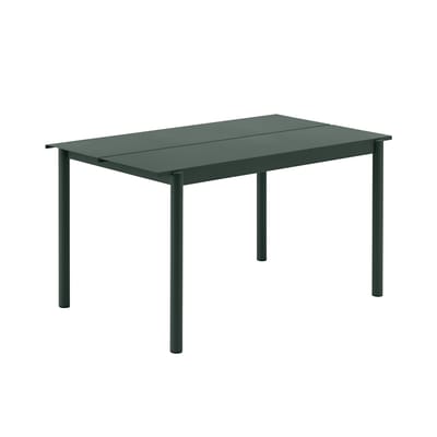 Table rectangulaire Linear métal vert / 140 x 75 cm - Muuto