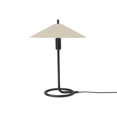 Lampe de table Filo métal beige / Abat-jour carré - Ferm Living