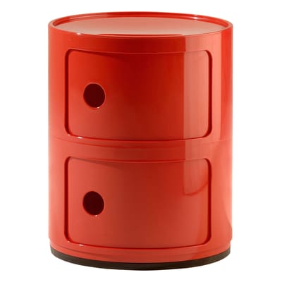 Rangement Componibili plastique rouge / 2 tiroirs - H 40 cm - Anna Castelli Ferrieri, 1968 - Kartell
