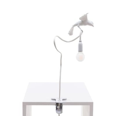 seletti - spot à pince sparrow en plastique, résine couleur blanc 100 x 10 cm designer marcantonio made in design