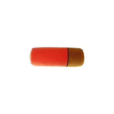 Coussin Tube court tissu rouge orange par José Lévy / Ø 15 x L 42 cm - Exclusivité Made In Design - 