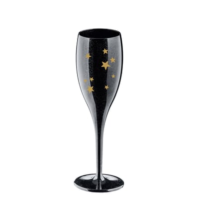 koziol - flûte à champagne cheers en plastique couleur noir 18.17 x 19 cm made in design