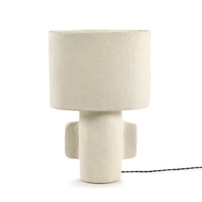 Lampe de table Earth papier blanc / Papier mâché recyclé - 36 x 23 x H 54 cm - Serax