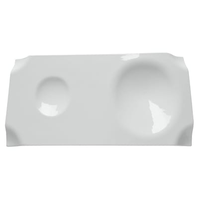 cookplay - plateau jomon en céramique, porcelaine émaillée couleur blanc 33.02 x 2 cm designer ana roquero made in design