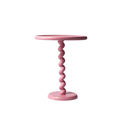 Table d'appoint Twister métal rose / Ø 46 x H 56 cm - Fonte aluminium - Pols Potten