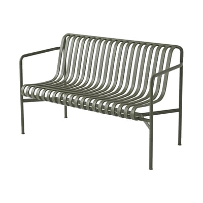Hay Green - Bench With Backrest Palissade - Epoxy Paint - Designer Ronan & Erwan Bouroullec 45Cm