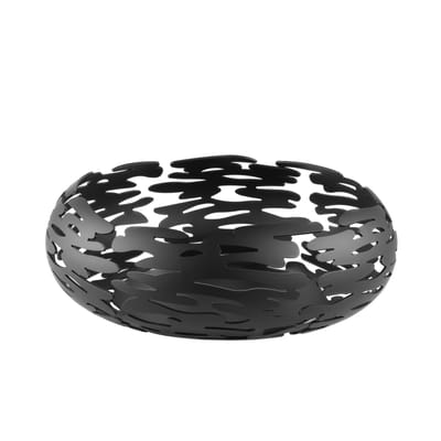 alessi - corbeille bark en métal, acier inoxydable couleur noir 23.99 x 7 cm designer michel boucquillon made in design