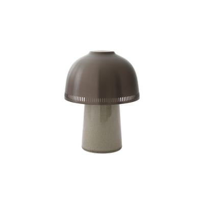 Lampe sans fil rechargeable Raku SH8 céramique métal / Céramique & métal - Ø 16 x H 21 cm - &traditi