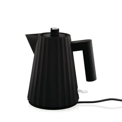 alessi - bouilloire électrique uk plissé noir 21 x 16 20 cm designer michele de lucchi plastique, résine thermoplastique