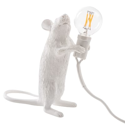 Lampe de table Mouse Standing #1/ Souris debout plastique blanc - Seletti
