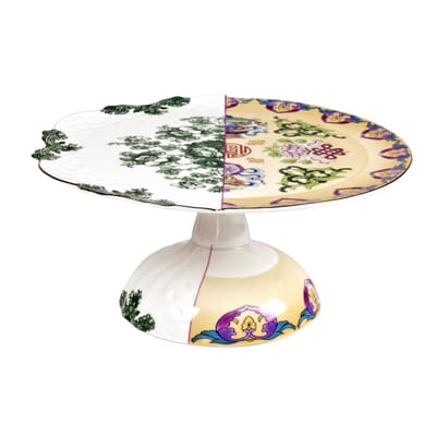 seletti - plateau à gâteau hybrid en céramique, porcelaine bone china couleur multicolore 30 x 40 11.5 cm designer studio ctrlzak made in design