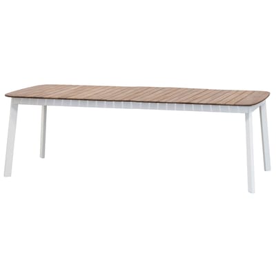Table à rallonge Shine blanc bois naturel / Plateau Teck - L 180 à 292 cm - Emu