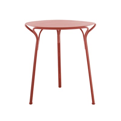Table ronde HiRay métal rouge / Ø 65 cm - Kartell