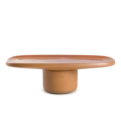 Table basse Obon céramique marron / Terre cuite - 92 x 44 x H 28 cm - Moooi
