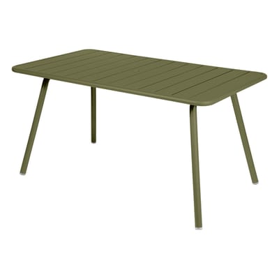 Table rectangulaire Luxembourg métal vert / 6 personnes - 143 x 80 cm - Aluminium - Fermob