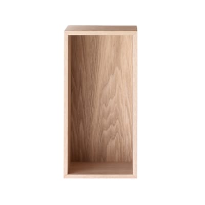 Etagère Mini Stacked bois naturel / Small rectangulaire 33x16 cm / Avec fond - Muuto