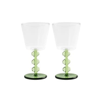 Klevering Green & - Wine Glass Petal - Borosilicated Glass Size 8
