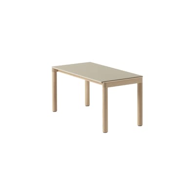 Table basse Couple céramique beige / 84.5 x 40 x H 40 cm - Plateau grès réversible - Muuto