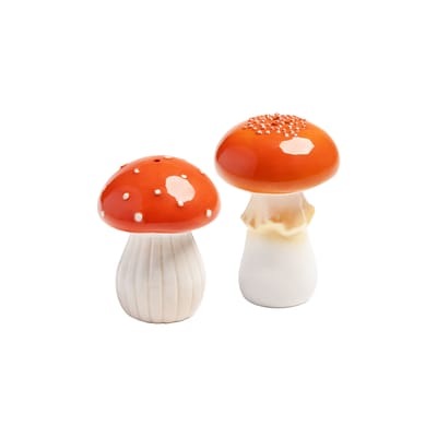 Ensemble salière et poivrière Mushroom céramique orange / Céramique - & klevering