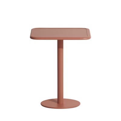 Table carrée Week-end Bistrot métal marron / 60 x 60 cm - Aluminium - Petite Friture