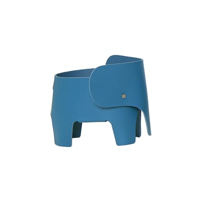 Lampe sans fil rechargeable Elephant cuir bleu / Fait main en France - EO