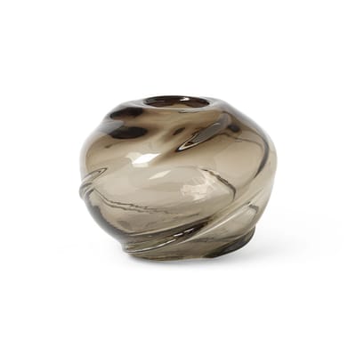 Vase Water Swirl verre gris / soufflé bouche - Ø 21 x H 16 cm - Ferm Living