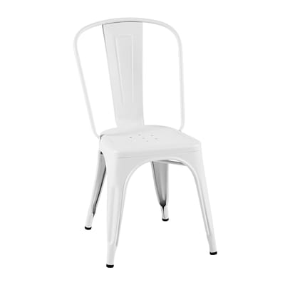 Chaise empilable A Outdoor métal blanc / Inox Couleur - Pour l'extérieur - Tolix