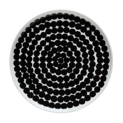 Assiette à dessert Räsymatto céramique blanc noir / Ø 20 cm - Marimekko