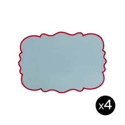 bitossi home - set de table smerlo - bleu - 33 x 48 x 1 cm - tissu, lin