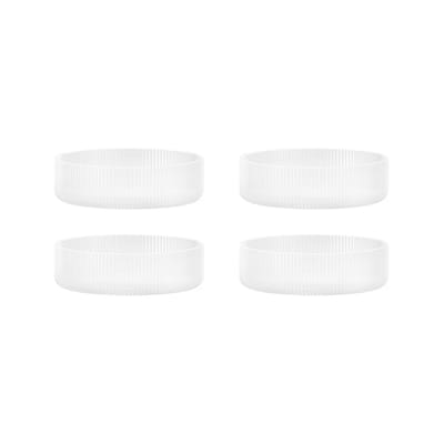 Coupelle Ripple verre blanc / Set de 4 - Verre strié - Ferm Living