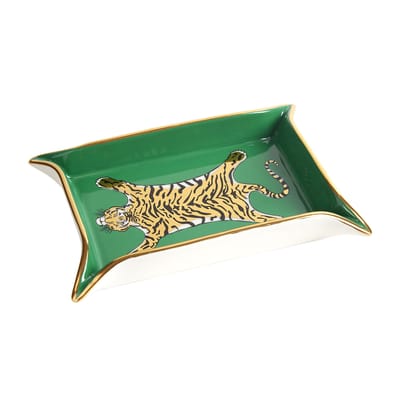 jonathan adler - vide-poche plateaux en céramique, porcelaine couleur vert 16.87 x 3 cm designer made in design