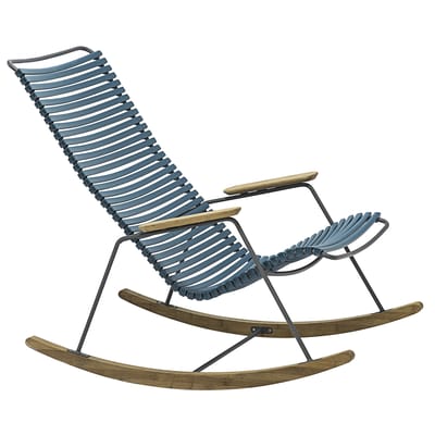 Rocking chair Click plastique bois bleu / bambou - Houe
