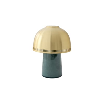 Lampe sans fil rechargeable Raku SH8 céramique or métal / Céramique & métal - Ø 16 x H 21 cm - &trad