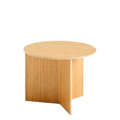Table d'appoint Slit Wood bois naturel / Basse - Ø 45 x H 35,5 cm / Bois - Hay