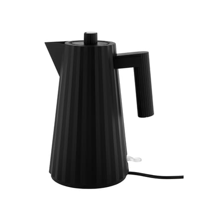 alessi - bouilloire électrique plissé noir 21 x 16 29 cm designer michele de lucchi plastique, résine thermoplastique