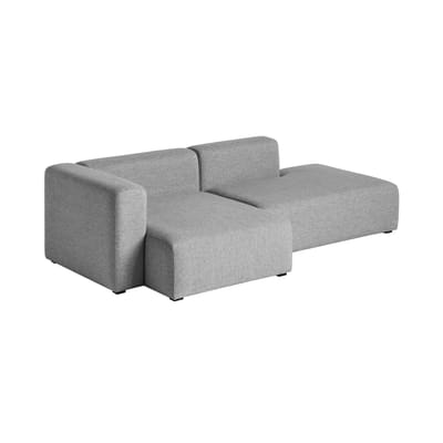 Canapé d'angle Mags tissu gris / L 246 cm - Accoudoir gauche - Hay