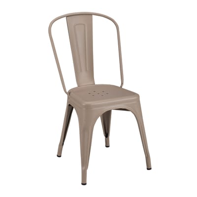 Chaise empilable A Outdoor métal beige / Inox Couleur - Pour l'extérieur - Tolix
