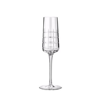 christofle - flûte à champagne graphik en verre, cristal soufflé bouche couleur transparent 15.33 x 22 cm designer studio made in design
