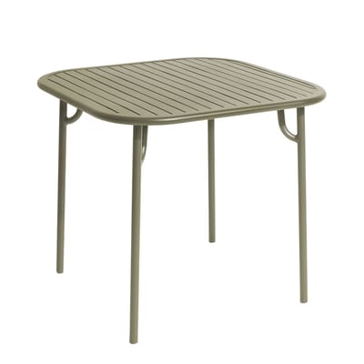 Table carrée Week-End métal vert / 85 x 85 cm - Aluminium - Petite Friture