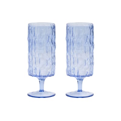 Flûte à champagne Trunk verre bleu / Set de 2 - & klevering