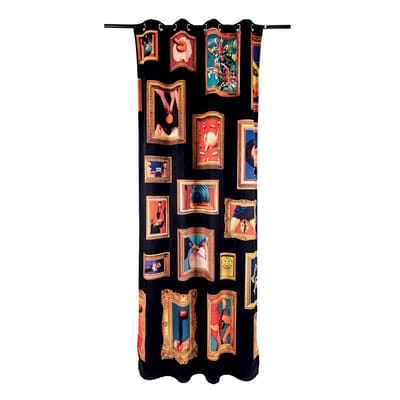 Rideau Toiletpaper - Frames Right tissu noir / 140 x 280 cm - Seletti