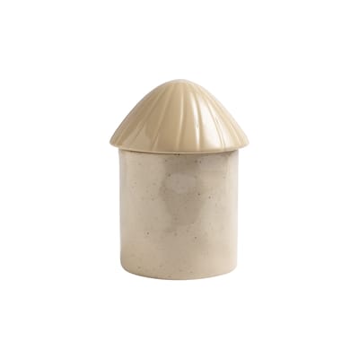 Boîte Mushroom Large céramique beige / Ø 13.5 x H 18 cm - & klevering