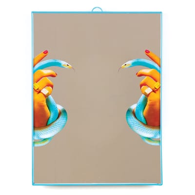 seletti - miroir à poser toilet paper en plastique, verre sérigraphié couleur multicolore 18.17 x 30 40 cm designer pierpaolo ferrari made in design