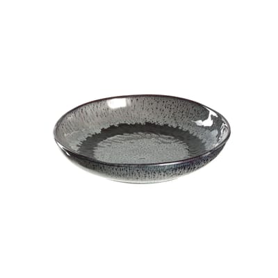 leonardo - assiette creuse matera en céramique, grès émaillé couleur gris 18.17 x 4 cm made in design