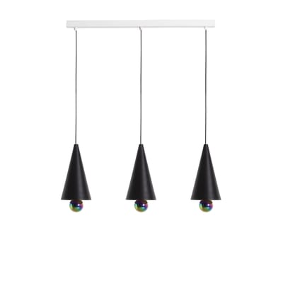 Suspension Cherry Line métal noir / LED - L 90 cm / 3 abat-jours Small - Petite Friture
