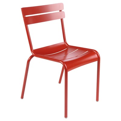 Chaise empilable Luxembourg métal rouge / Aluminium - Fermob