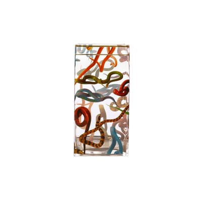 Vase Toiletpaper - Snakes verre multicolore / 15 x 15 x H 30 cm - Détail or 24K - Seletti