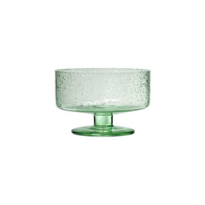 ferm living - coupe à dessert oli en verre, verre recyclé soufflé bouche couleur vert 10 x 6.4 cm designer trine andersen made in design